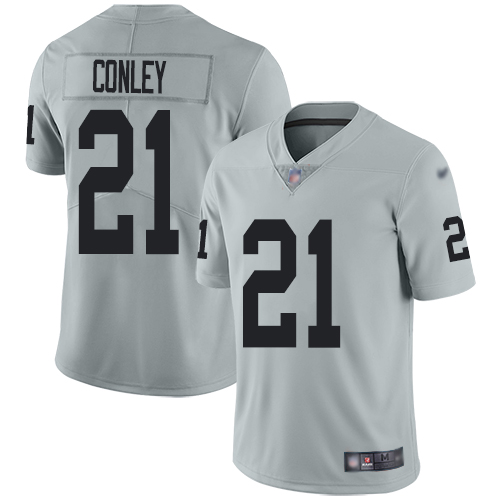 Men Oakland Raiders Limited Silver Gareon Conley Jersey NFL Football #21 Inverted Legend Jersey->oakland raiders->NFL Jersey